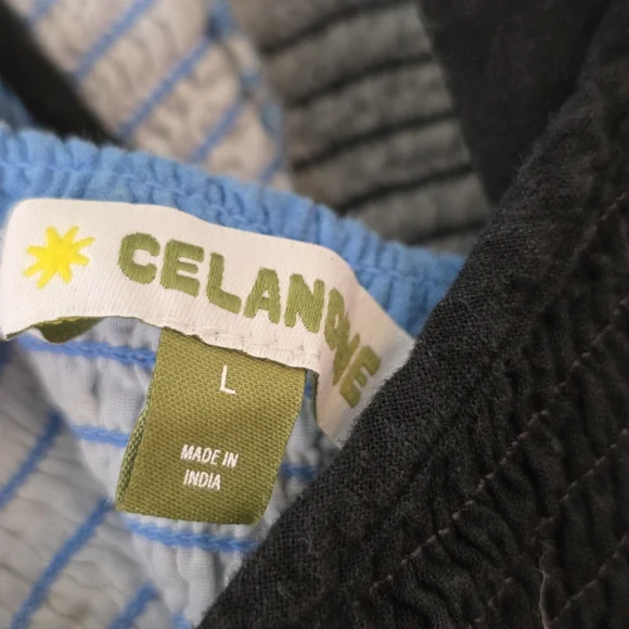 Anthropologie Celandine Women’s Linen Blend Smocked Halter Midi Dress Large - Picture 9 of 10